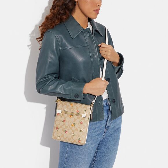 Mini Rowan File Bag In Signature Canvas With Nostalgic Ditsy Print - Picture 4 of 6